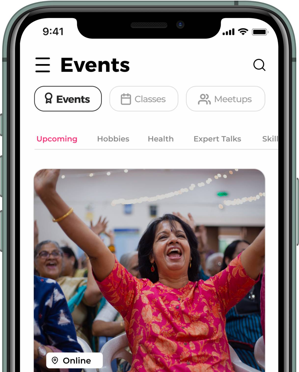 Events Page on Silver Talkies App