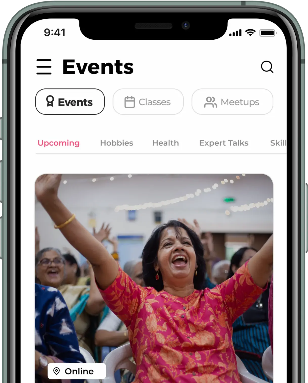 Events Page on Silver Talkies App