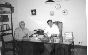 The author with General S Padmanabhan at the latter's office in Army House, Delhi.